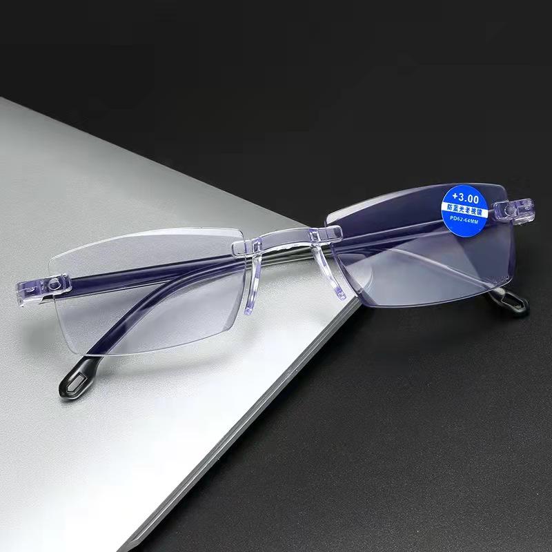 Frameless Trimmed Anti-Blue Reading Glasses Intelligent Zoom Running Rivers And Lakes Reading Glasses Eye Protection Wind Far And Near Dual-Purpose