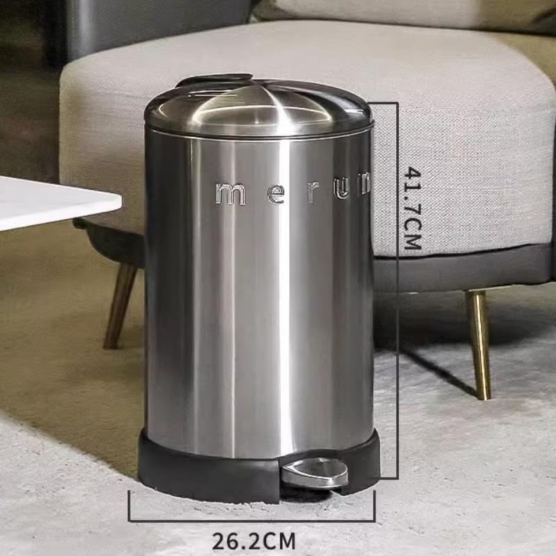 

Pedal Trash Can Stainless Steel Wastebins Living Room Large Anti Odor Waste Bins Household Food Waste Disposal Rubbish Bin