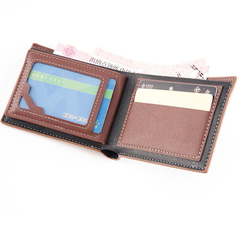 Vintage Design Short Wallets Men Fashion Card Holder Soft Artificial Leather Purse Wallet GZW