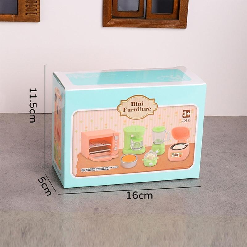 Realistic Miniature Oven Electric Cooker Kitchen Scene Set For Doll House Role Play Educational Toy Children Play Food