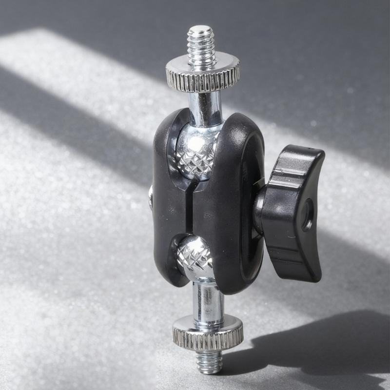 Durability Metal Plastic Construction Double Ball Dead Adapter for Camera Tripods Mic Stand Featuring Easy Installation