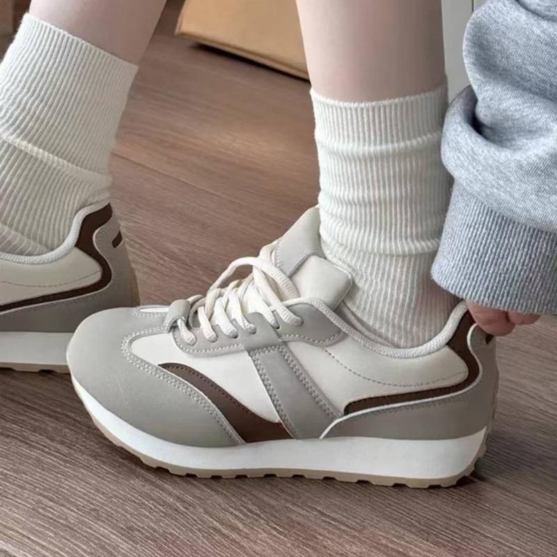 

Autumn new heightening bread shoes casual versatile board shoes round head super thick sole leather muffin white shoes women 40 хаки