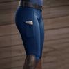 Frauen einfarbige Tasche Hip Lift elastische Reithose Pferderennen Hose