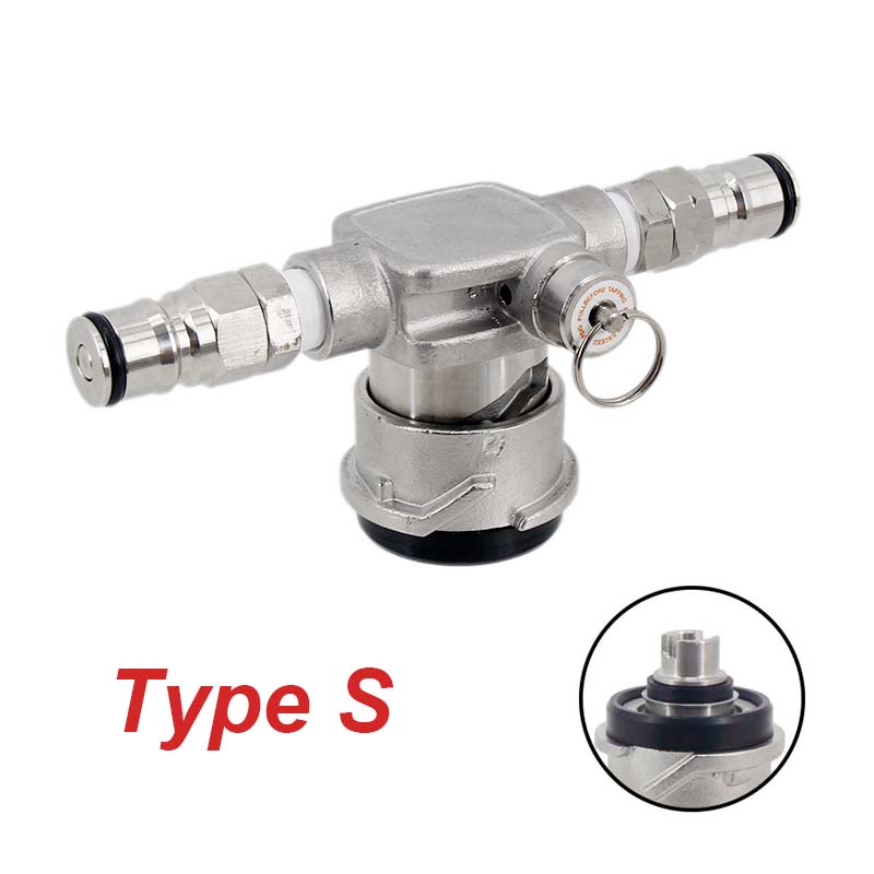 Low Profile Keg Coupler with Ball Lock Gas Beer Post All Stainless Steel 304 Homebrew Kegerator Space Saving Keg Valve