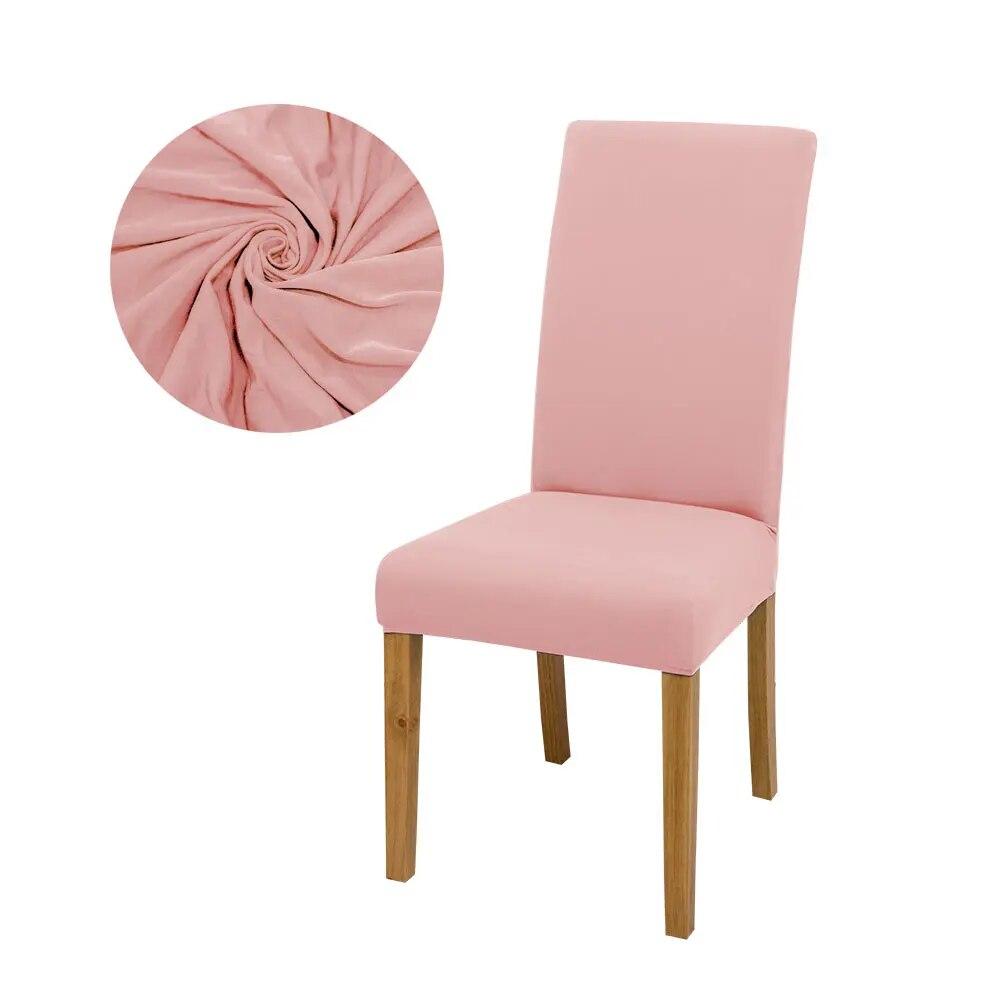 Solid Color Chair Covers Elastic Dining Room Seat Cover Washable Chair Protective Case for Restaurant Wedding Banquet Light Gray