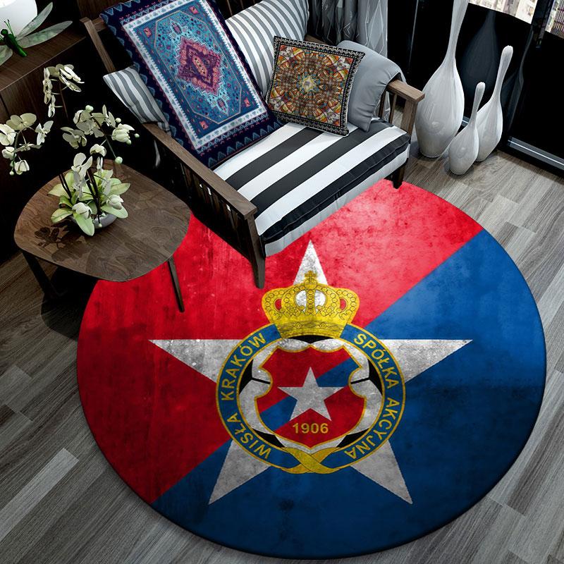 Red Star Belgrade,Round Area Rug,Carpet Rug for Living Room Bedroom Sofa Playroom Decor,Non-slip Floor Mat