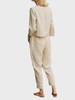 2024 Women's Autumn Solid Color Casual Tops and Pants Sets