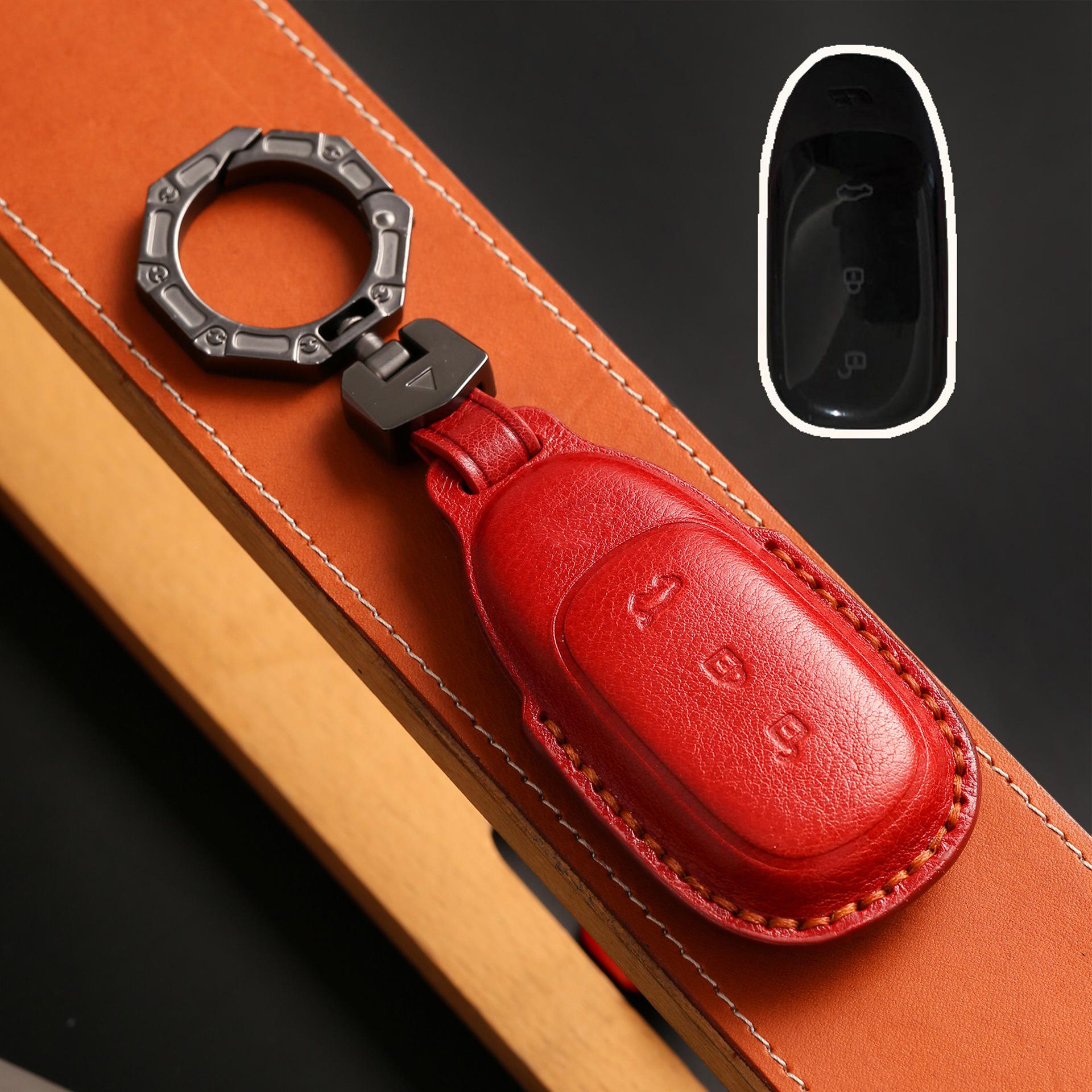 

Applicable to 2021 ideal one key cover, new ideal special leather car all-inclusive protective shell buckle modified male красный