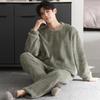 Men's Coral Fleece Velvet Pajama Set: Warm Long-Sleeved Pullover for Autumn/Winter - Casual Two-Piece