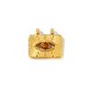 1 Piece 304 Stainless Steel 18K Gold Plated Natural Stone Rhinestone Palm Shaped Eye Rectangle Pendant For Necklace DIY Making