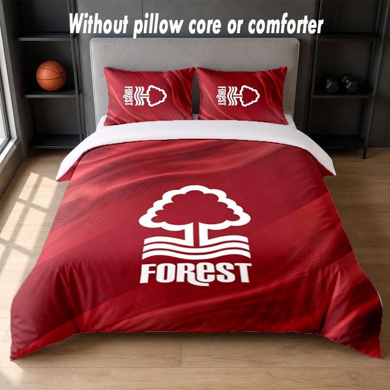 Nottingham Forest Design Set Lenzuola Letto 1 Copripiumino + 2 Federe Morbido Traspirante Biancheria da Letto per la Casa