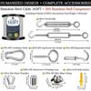 2MM Garden Steel Cable for Climbing Plants, 50 Meters Heavy-Duty 304 Stainless Steel Wire Rope Kit, with M5 Tension Bolt Wire Tensioner
