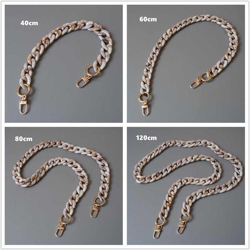 New Fashion Woman Bag Accessory Detachable Parts Replacement Chain Beige Resin Luxury Strap Women Acrylic Shoulder Handle Chain