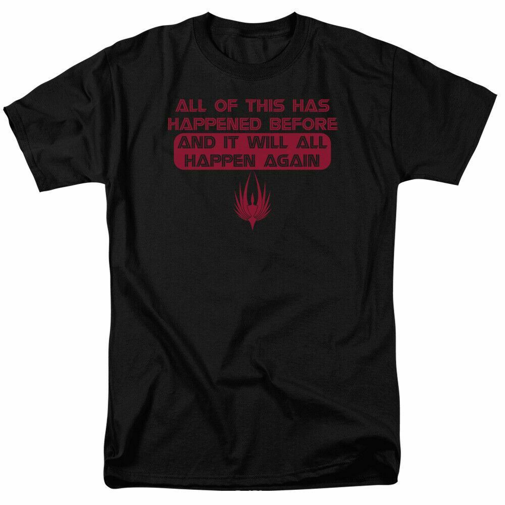 Battlestar Galactica It Will Happen Again T Shirt Licensed Sci-Fi TV Tee Black