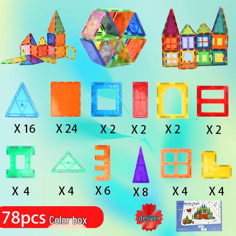 Multicolor Magnet Track Building Blocks for Kids: Educational Assembly Toys for Boys and Girls