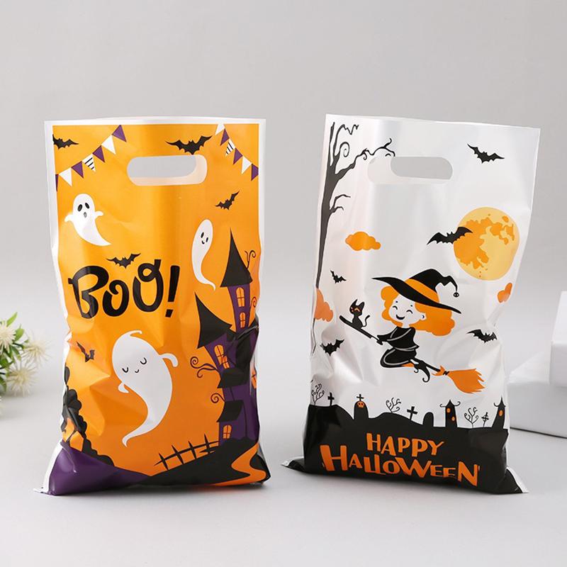 20-100PCS Candy Bags Mixed Halloween Themed Style Colorful Pumpkin Ghost Bat Halloween Party Gift Package Bag Festival Favor ZYF