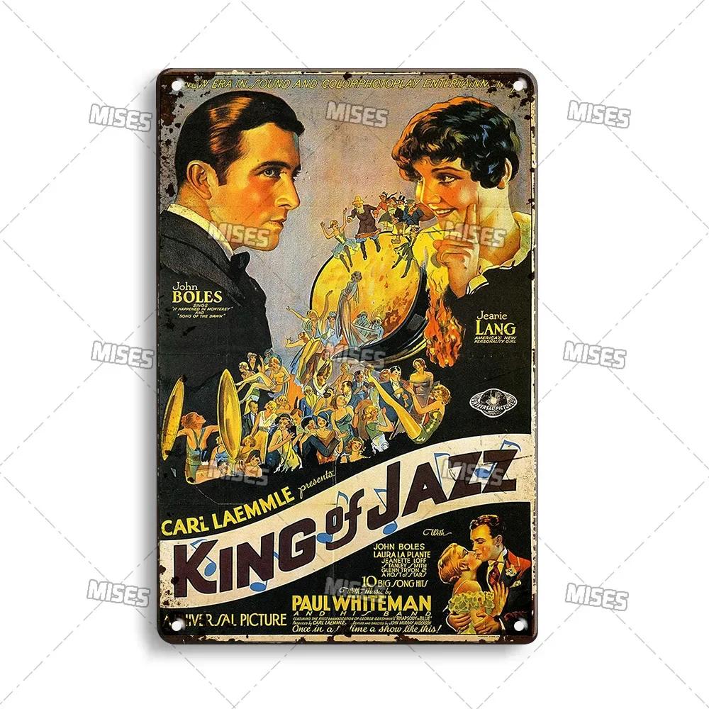 MISES JAZZ Metal Poster Vintage Metal Tin Sign Decorative Plate Metal Sign Music Metal Plaque Home Bar Studio Industrial Decor