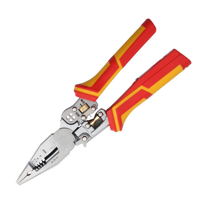 Enhanced 9-in-1 Multi-Function Electrician Pliers: Wire Stripper, Cutter, Puller, Crimper with Voltage Tester