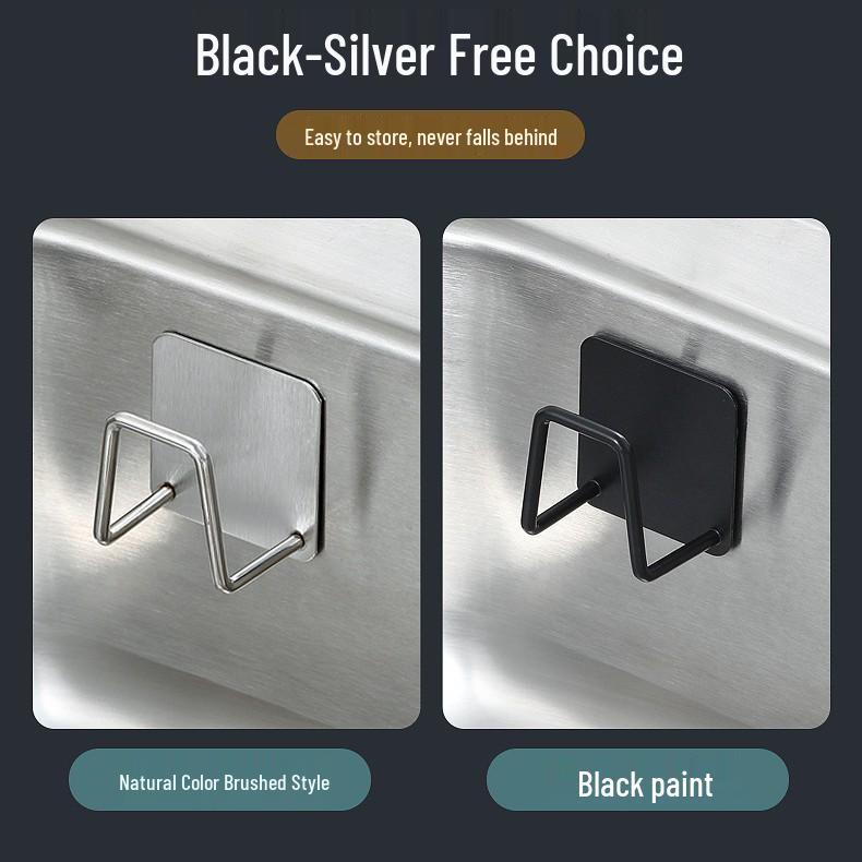 Stainless Steel No-Drill Kitchen Sink Sponge & Pot Lid Storage Rack