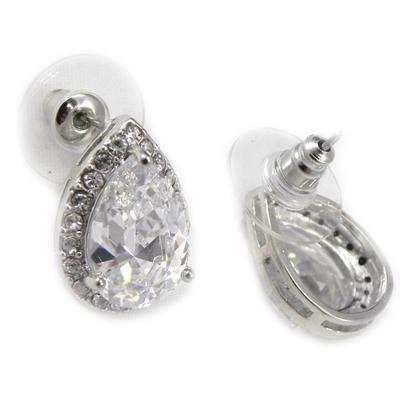 [G9658] - Brincos de Designer 'Sissi' zircônia branca - 17x12 mm