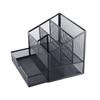 Desk Organiser Metal Mesh Office Table Organiser with Drawer for Books Pens Stapler Folder Clips
