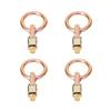 4PCS L Track Double Stud Tie Down Fitting Carbon Steel L Track Fitting with O Ring for Truck Bed