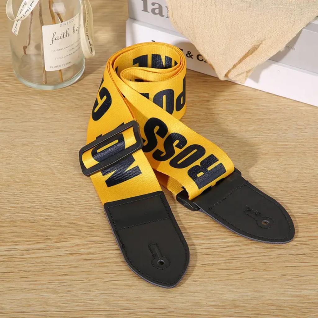Electric Guitar Strap Polyester Printed Design Adjustable Length Soft Comfortable Durable Shoulder Support for Bass Acoustic