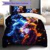 Ropa de cama con estampado de Son Goku, Juego de colcha, Funda de colcha, Funda de almohada, Regalo de cumpleaños para el hogar (1 * funda nórdica + 2 * fundas de almohada, sin núcleo)