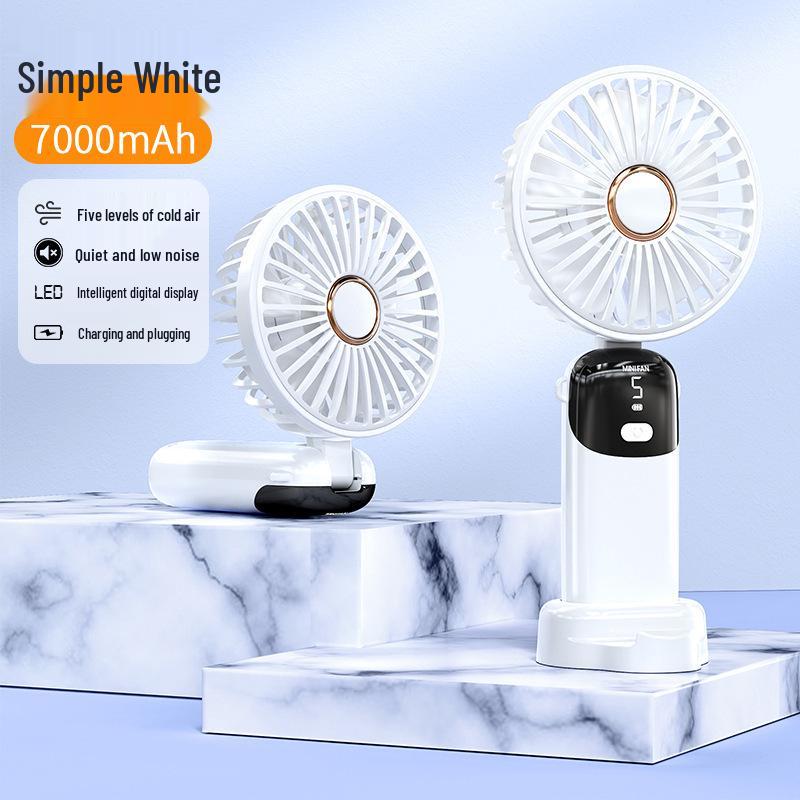2024 Handheld Mini Fan: Silent, High Airflow, USB Charged, Long Battery, Foldable & Portable 0mAh