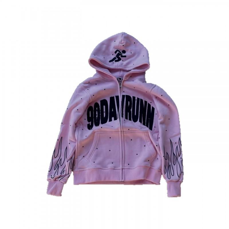 American Style 3D Print Hooded Sweatshirt Zip-Up Streetwear Hip Hop Punk Loose Fit Long Sleeve Top Youth