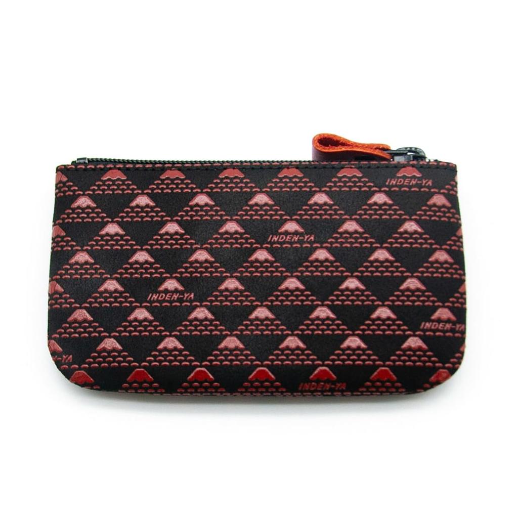 Inden-ya Inden Münzbörse mit Takane und Berg. Fuji Design, Traditionelle Handwerkskunst, Koshu Inden Hirschleder, Lackiert, Eigenmarke (Nein.