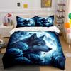 Quilt Cover 3D Printed Cartoon Anime Wolf Duvet Comforter 100% Polyester Soft and Comfortable Night Sky Bedding Sheets Sets