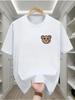 Mens Cartoon Bear Print T Shirt Casual Crew Neck Short Sleeve Cotton Tee Cute Streetwear Unisex Summer Daily Graphic Top