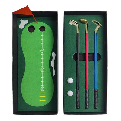 Golf Pen Set Desk Sports Game Mini Desktop Golf Ball Pen Golf Gift