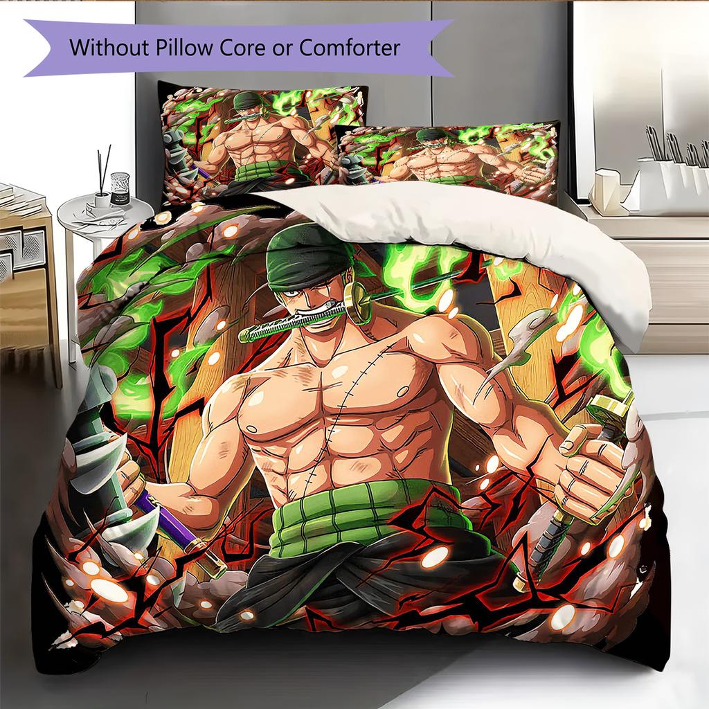 Cartoon Pattern Bedding Quilt Set Quilt Cover Pillowcase Home Decoration Birthday Gift (1 * Duvet Cover + 2 * Pillowcase, Without Core)