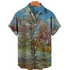 Oversized Shirt Hawaiian Beach Holiday Flower Painting Pattern Summer Casual Man Top Breathable Mens Design Clothing New