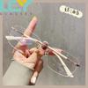 Retro Super Light Rimless Women's Prescription Glasses: Anti-Blue Light, Face Slimming, High-Definition, No-Makeup Look