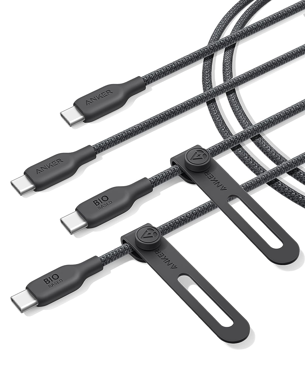 

Anker Cable Black [Набор 2] USB-C и USB-C (240 Вт, экологически чистый нейлон) 1.8м