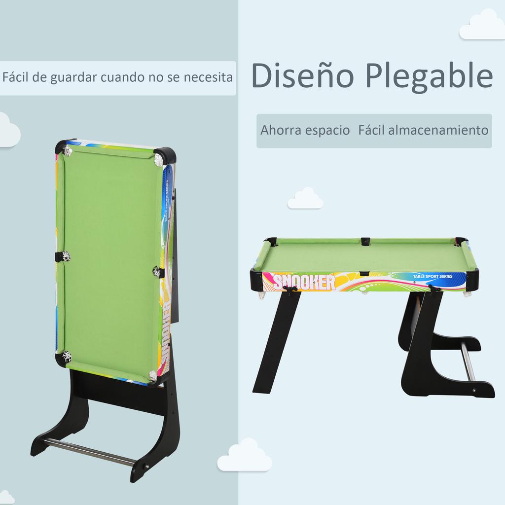 Multi-Game Table, 4-in-1 Folding Mini, Foosball, Hockey, Billiards, Ping-Pong, 86.5 x 43.5 x 64 cm