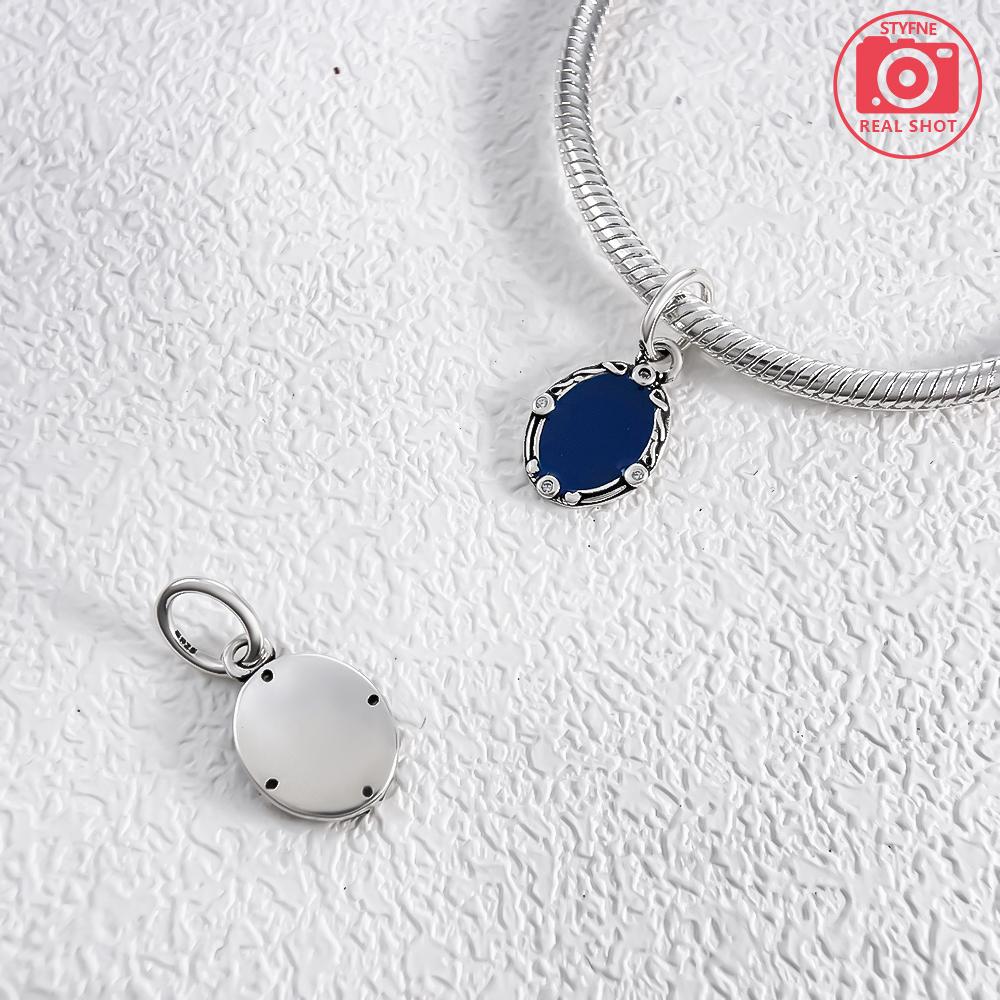 Authentic Copper Blue Embrace Crystal Angel Sun Roundcharms Pendants Fit Qikaola Original Bracelets Diy Jewelry