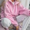 Top Monocolore di Nicchia Autunno e Inverno Stile Semplice e Pigro Felpe Sportive alla Moda da Donna