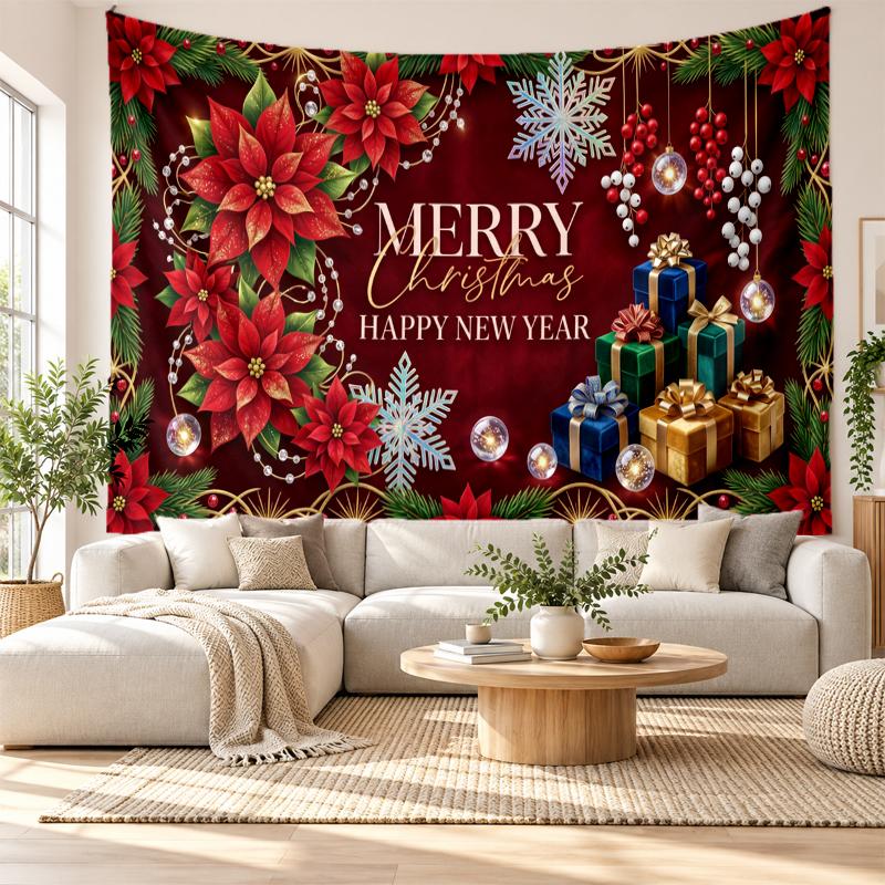 Christmas Printed Tapestry Wall Hanging For Bedroom Living Room Wall Decor Holiday Gift