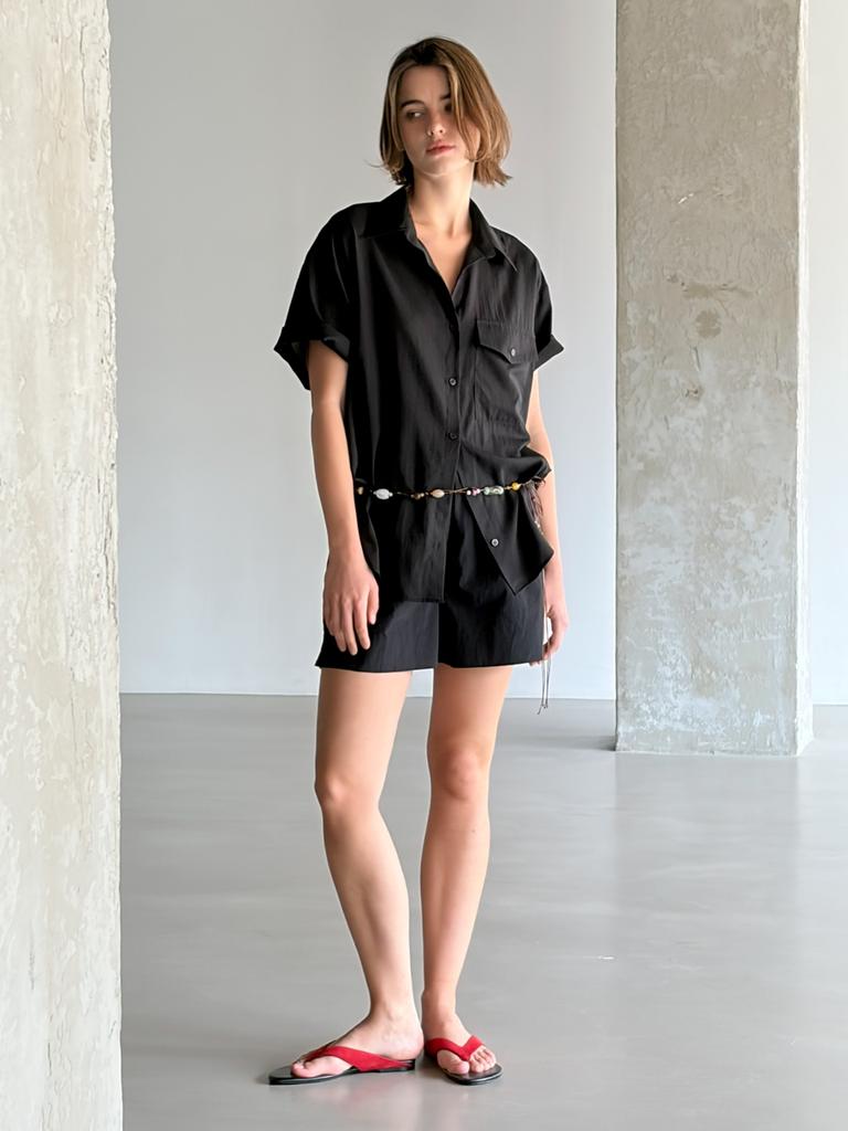 Kelidu Summer Oversized Half Shirt_Black