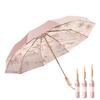 Fully Automatic Safety Anti-rebound Female Sunshade Sunscreen Sun Umbrella for Both Weather and Rain, Enlarged and Thickened National Style Color