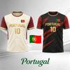 T-shirt met Portugese Vlagprint Zomer Voetbal Trainingsuniform Heren
