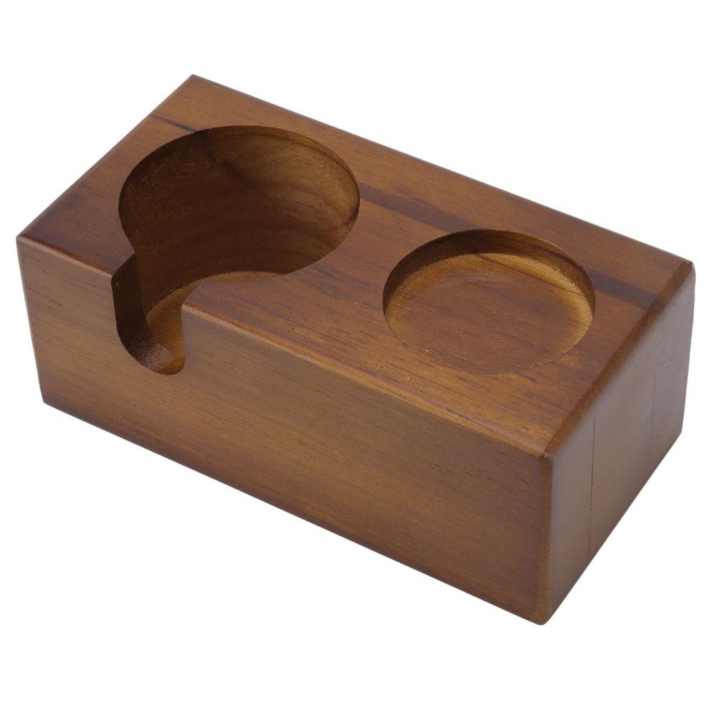 Solid Beech Wood Coffee Portafilter Holder Coffee Tamping Station  Coffee Making Accessories