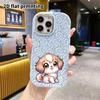 Phone Case: 2D Flat Design Suitable for iPhone 18 17 16 15 14 13 Pro Protective Case, Couple Style, Brown and White Puppy, Christmas and Halloween Gif