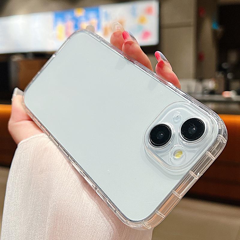 Clear Shell Cover For iPhone 16 Pro Max 15 Pro 14 13 12 11 Xs 7 8 SE Lens Protection Shockproof Soft TPU Transparent Phone Cover