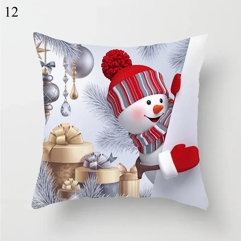 

45*45cm Decorative Cushion Cover Christmas Santa Claus Pillow Cover Christmas Decoration Pillowcase Cushions For Sofa Home Gifts 12x12Inch