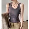 White round neck design sling small vest women's breast covering can be worn outside casual versatile sleeveless basic top